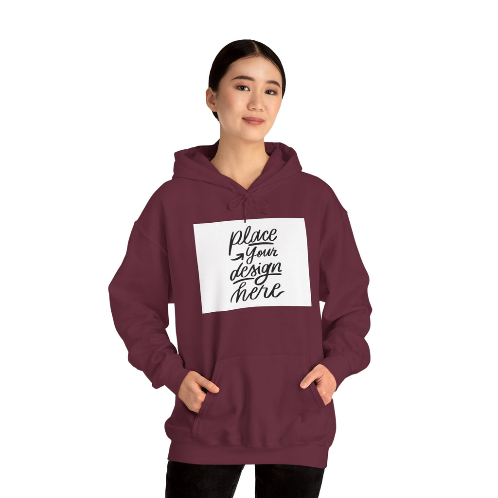 Classic Hoodie with Centered Design – 'Place Your Design Here'