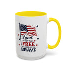 Patriotic Coffee Mug — "Land of the Free Because of the Brave" Accent Mug