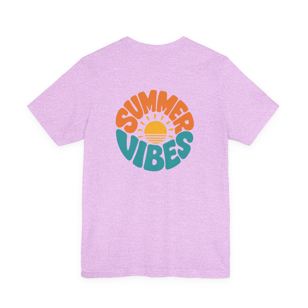 Summer Vibes Tee — Retro Sun Graphic Back Print