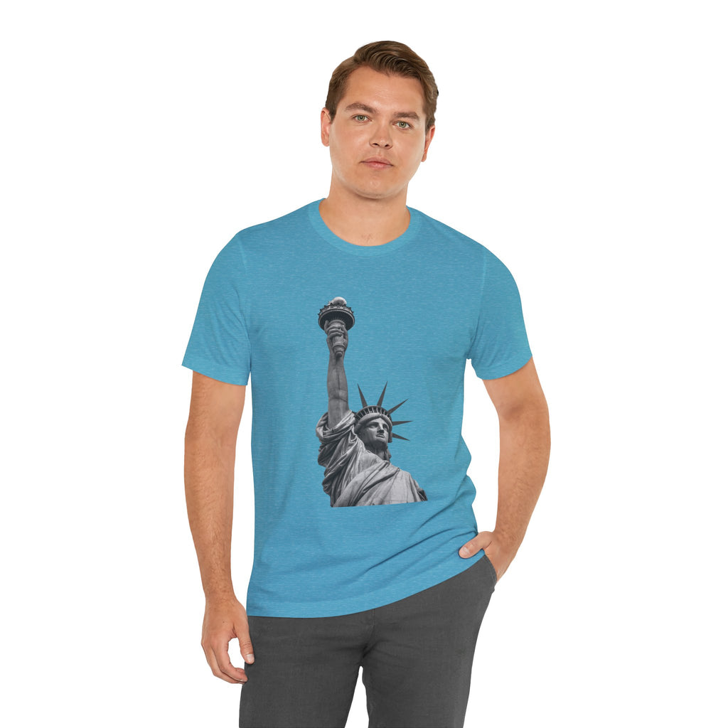 Statue of Liberty Graphic Tee — Black & White NYC Landmark T-Shirt