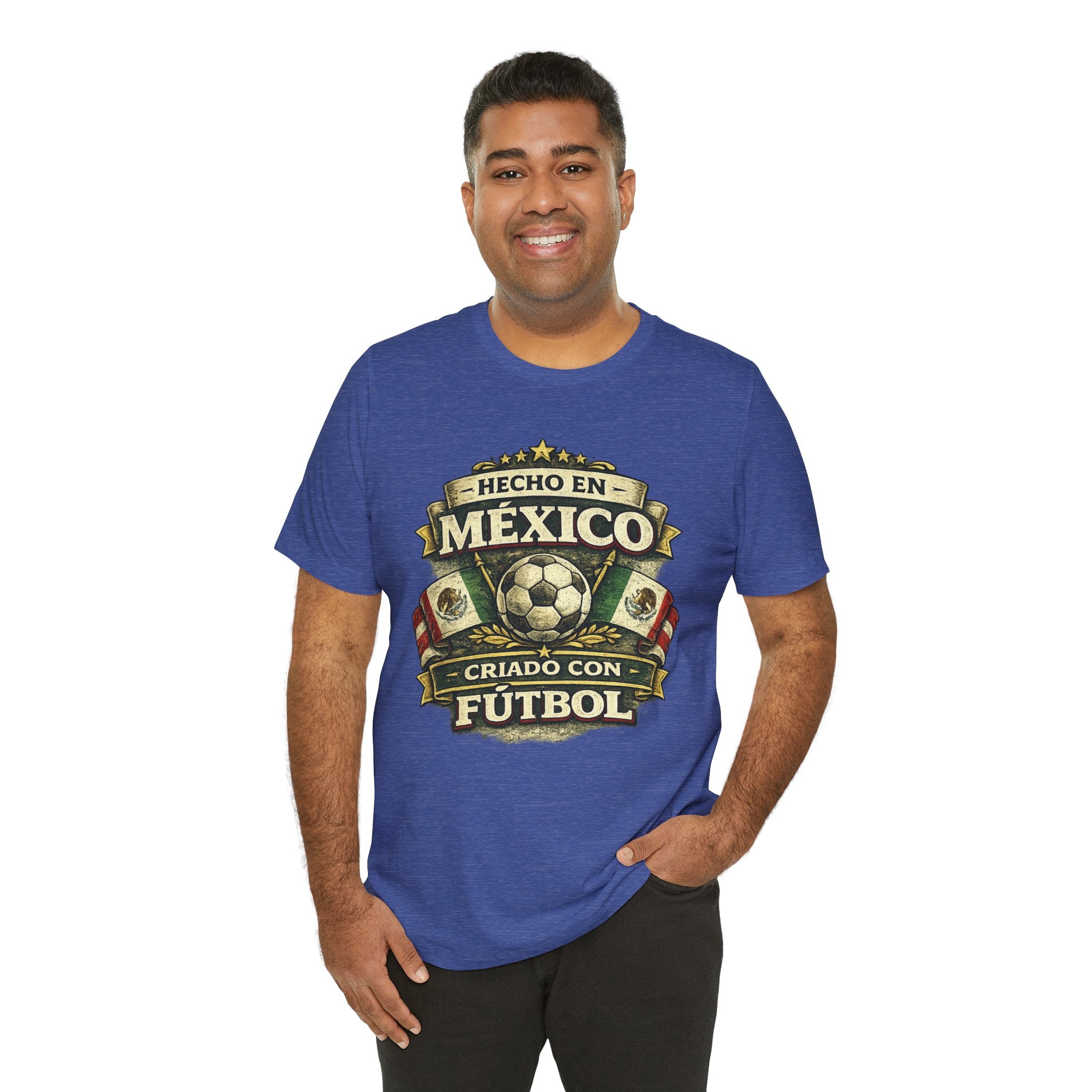 Mexico Soccer T‑Shirt — "Hecho en México, Criado con Fútbol" Vintage Football Tee