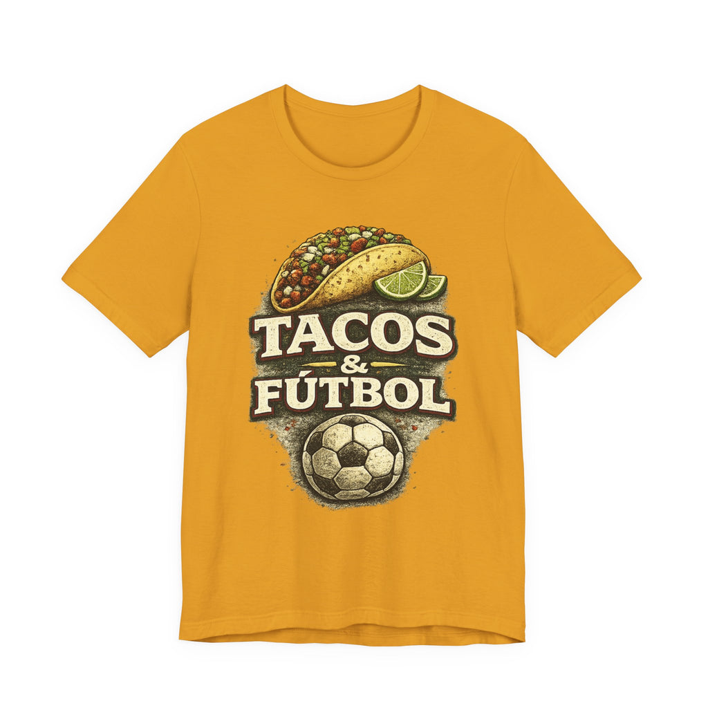 T-Shirt — Tacos & Fútbol Graphic Tee — Soccer Fan Mexican Food Mashup