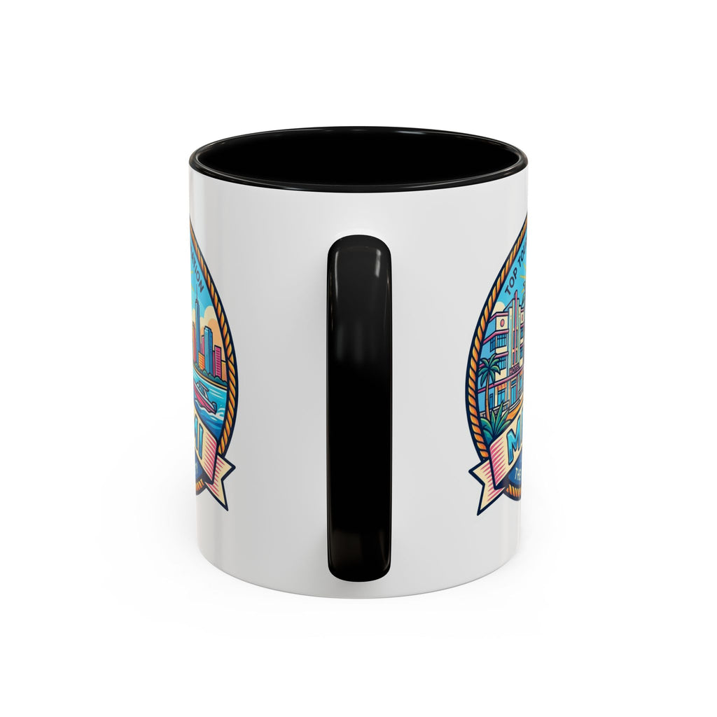 Miami Vintage Travel Accent Coffee Mug – 'Miami' Scenic Beach & Skyline Design (11/15oz)