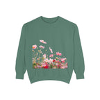 Floral Meadow Sweatshirt — Pink Cosmos Garden Crewneck