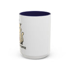 Cat Lover Coffee Mug – Cute Cat Illustration ‘Coffee’ Accent Ceramic Mug (11/15oz)