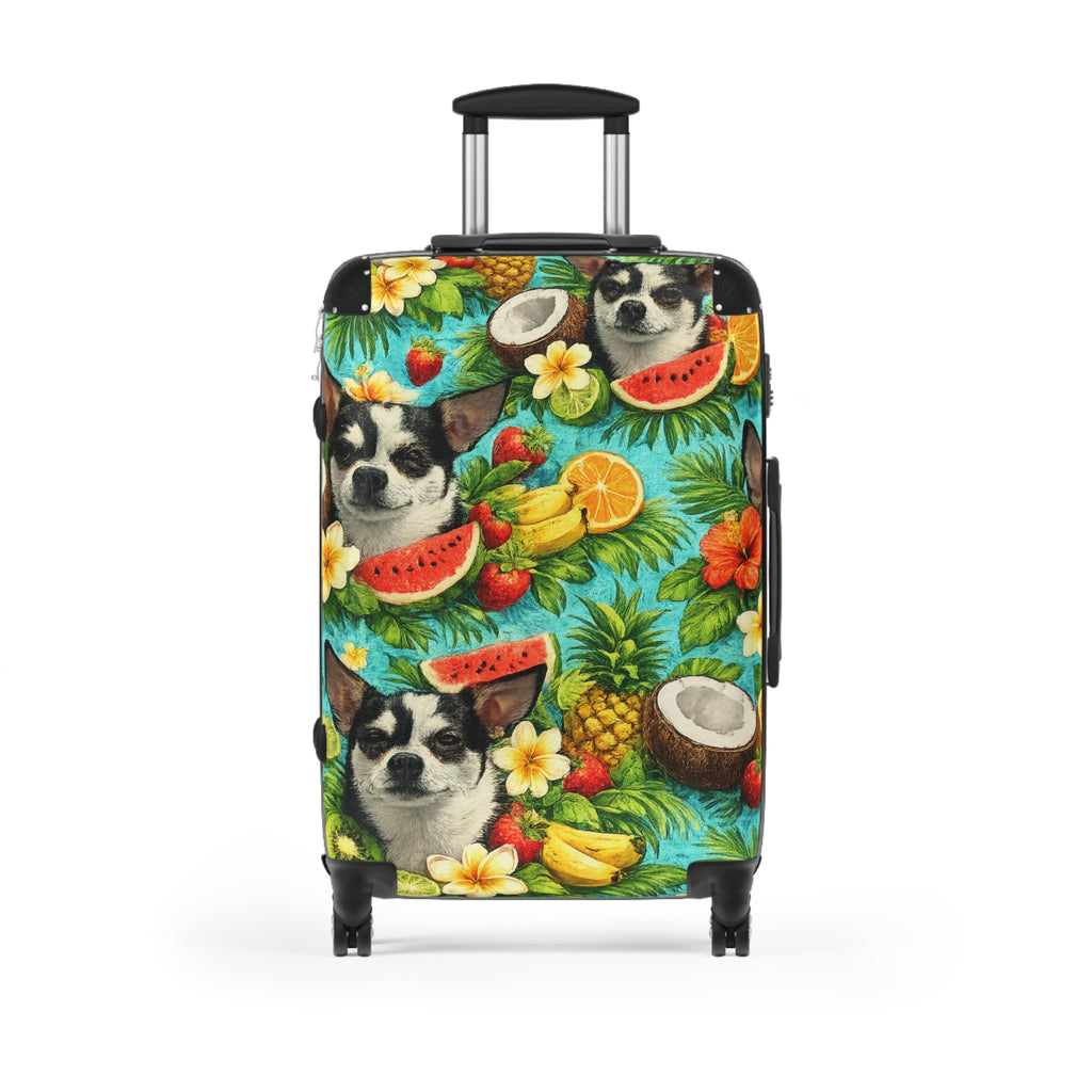 Tropical chihuahua Suitcase – Colorful Fruit & Floral Carry-On Luggage