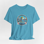 Miami Beach Vintage Logo Tee — Miami Skyline Sunset T‑Shirt