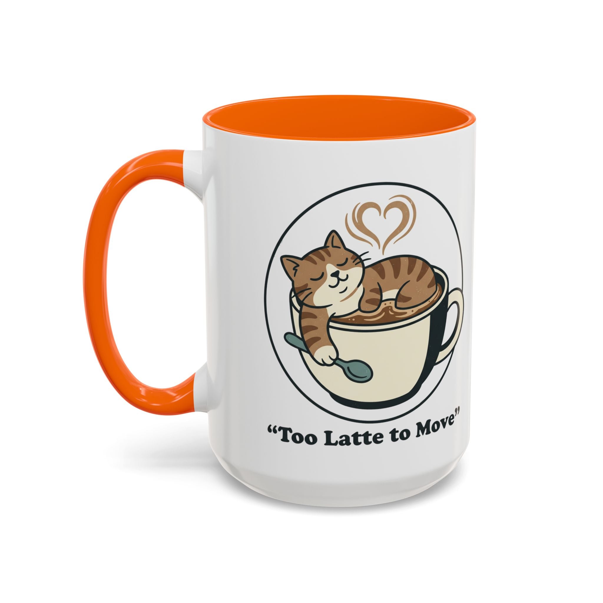 Latte Cat Coffee Mug – "Don't Wake Me, I'll Move" Cute Cat Latte Art Ceramic Accent Mug