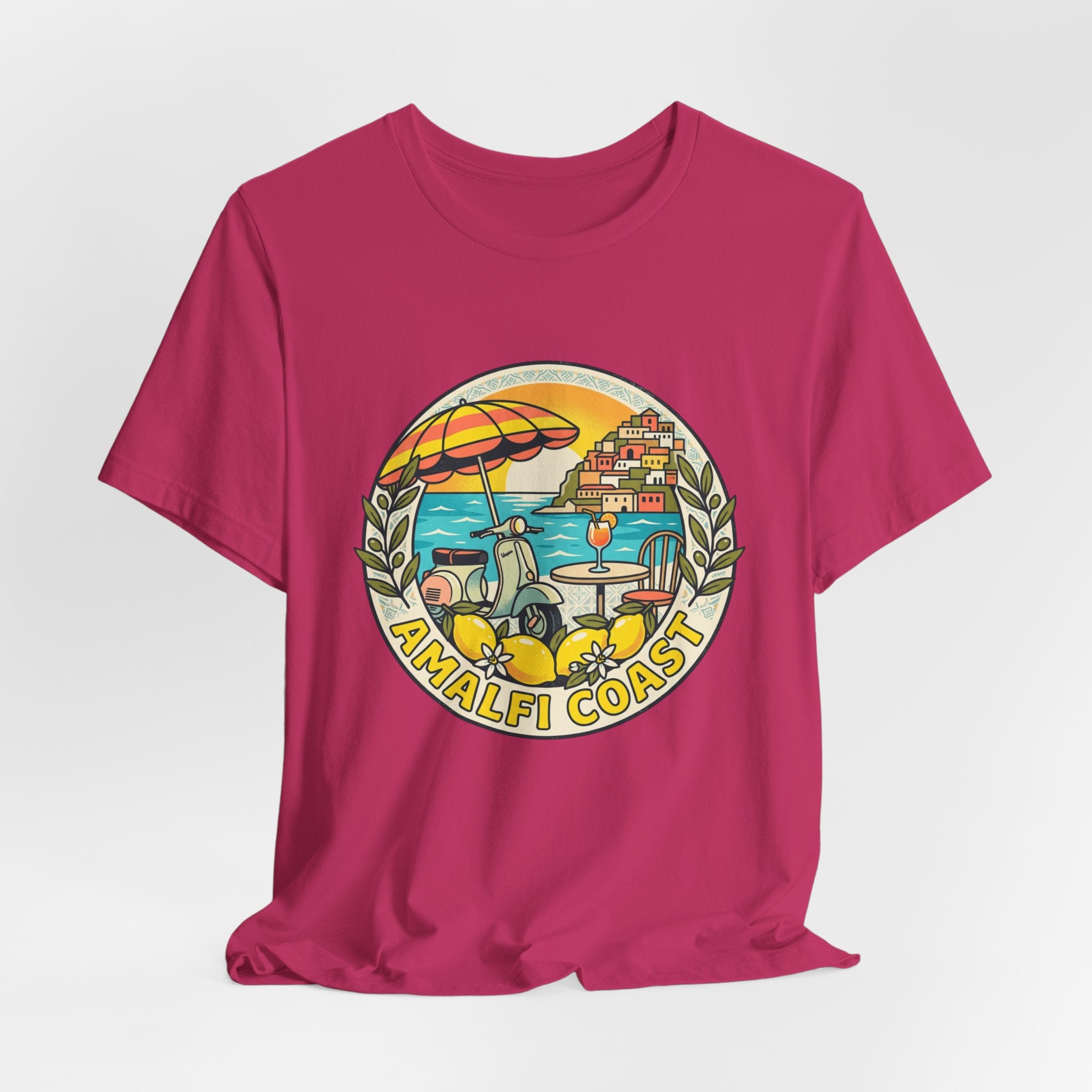 Amalfi Coast Vintage Travel Tee — Scenic Lemon & Vespa Graphic