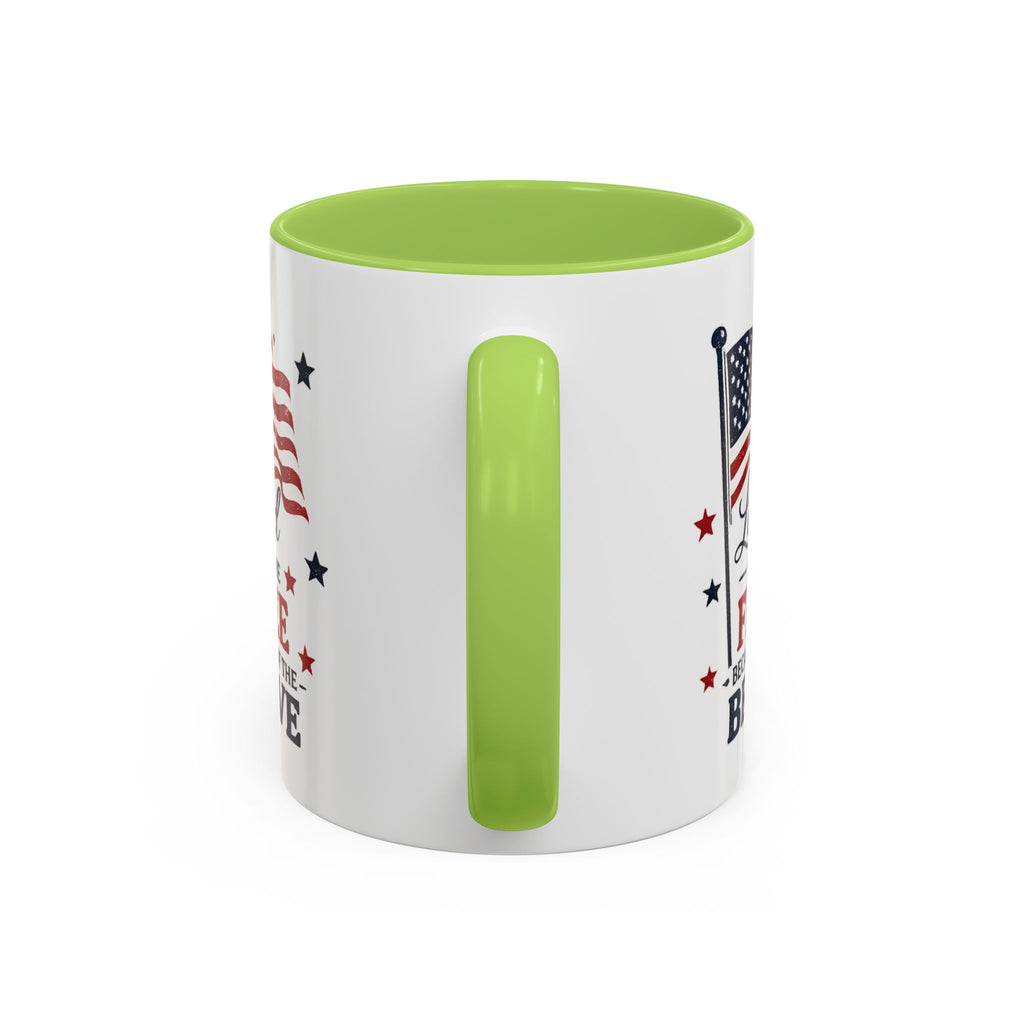 Patriotic Coffee Mug — "Land of the Free Because of the Brave" Accent Mug