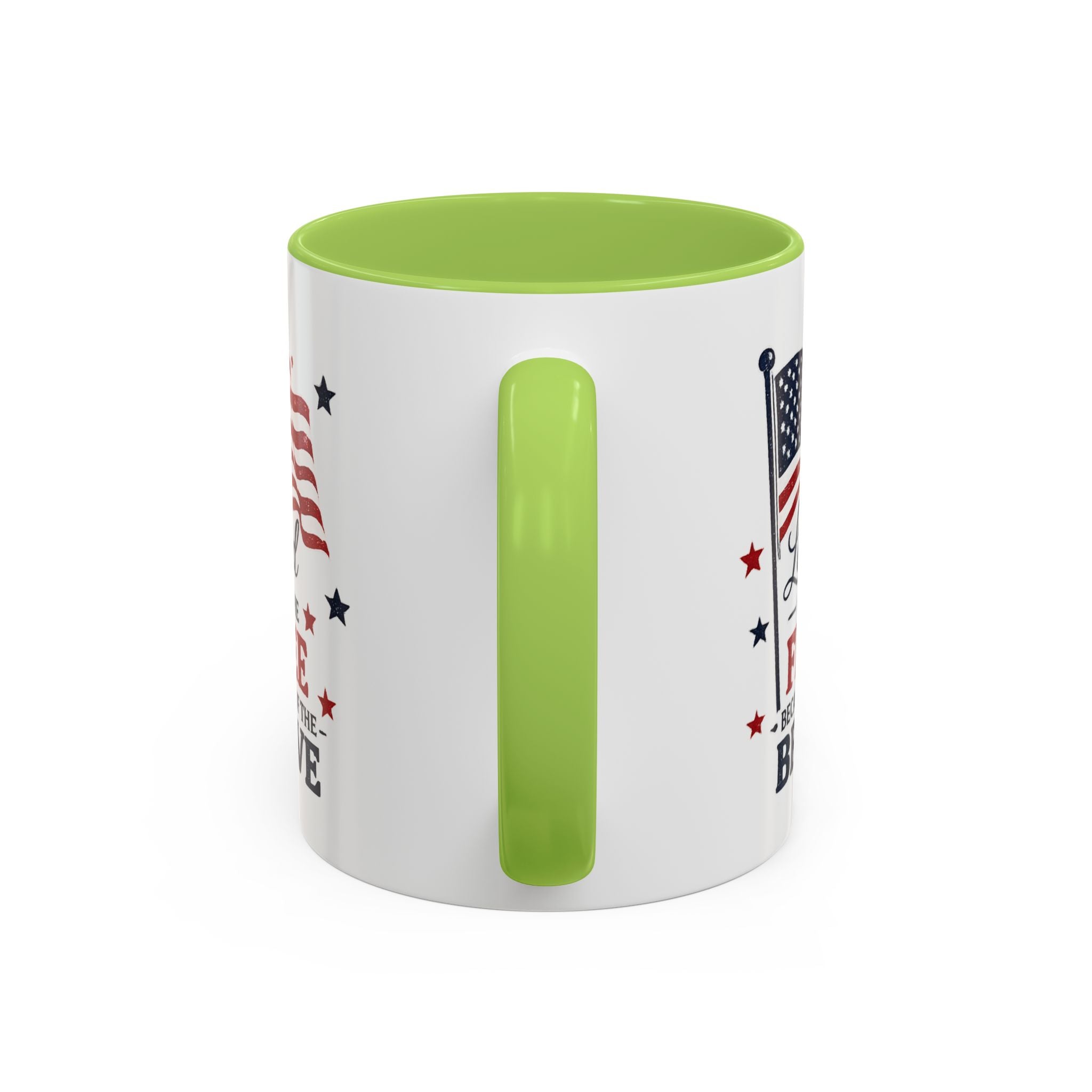 Patriotic Coffee Mug — "Land of the Free Because of the Brave" Accent Mug