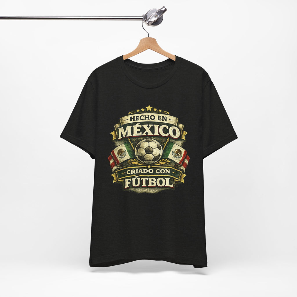 Mexico Soccer T‑Shirt — "Hecho en México, Criado con Fútbol" Vintage Football Tee