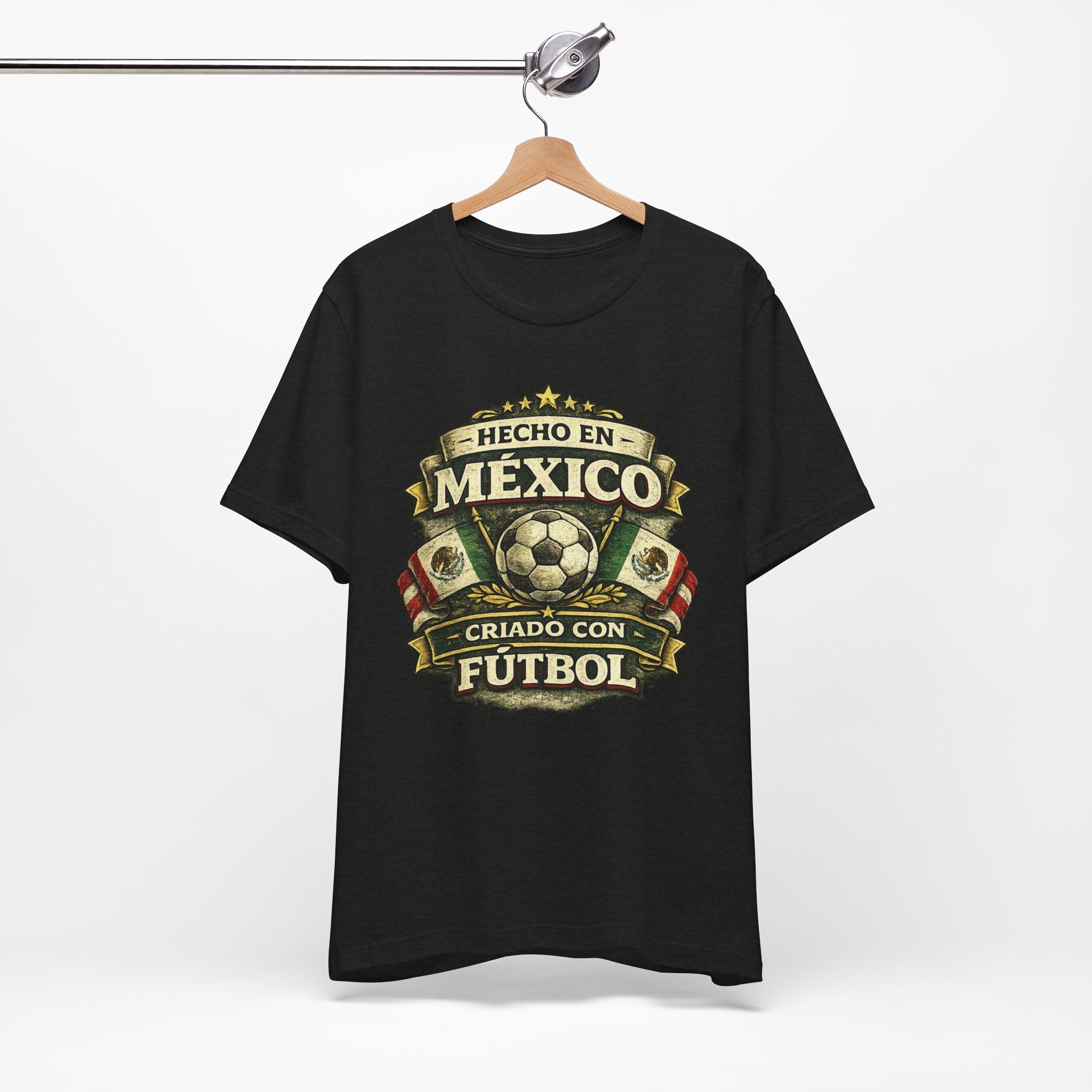 Mexico Soccer T‑Shirt — "Hecho en México, Criado con Fútbol" Vintage Football Tee