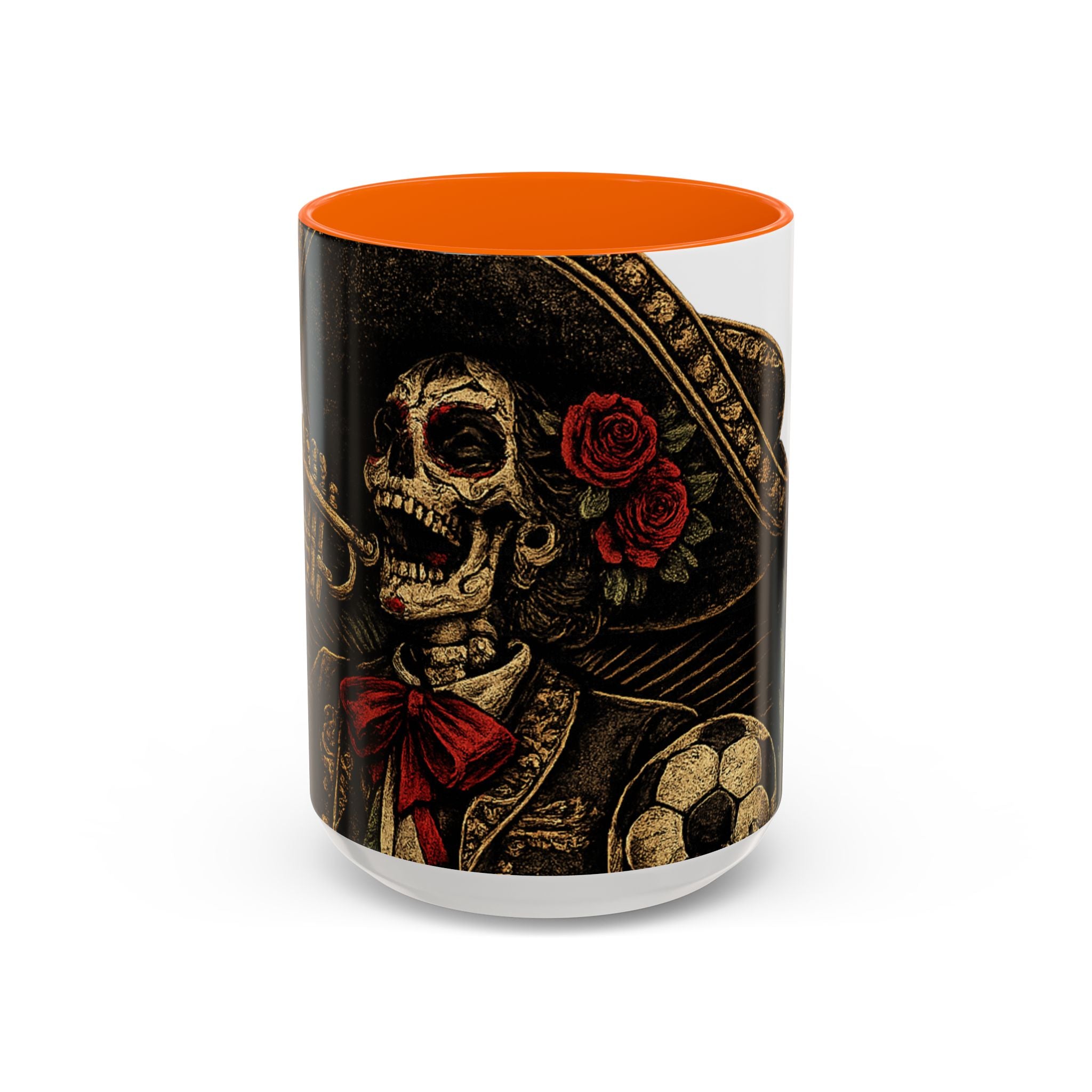 Day of the Dead Soccer Skull Accent Mug — 11/15oz