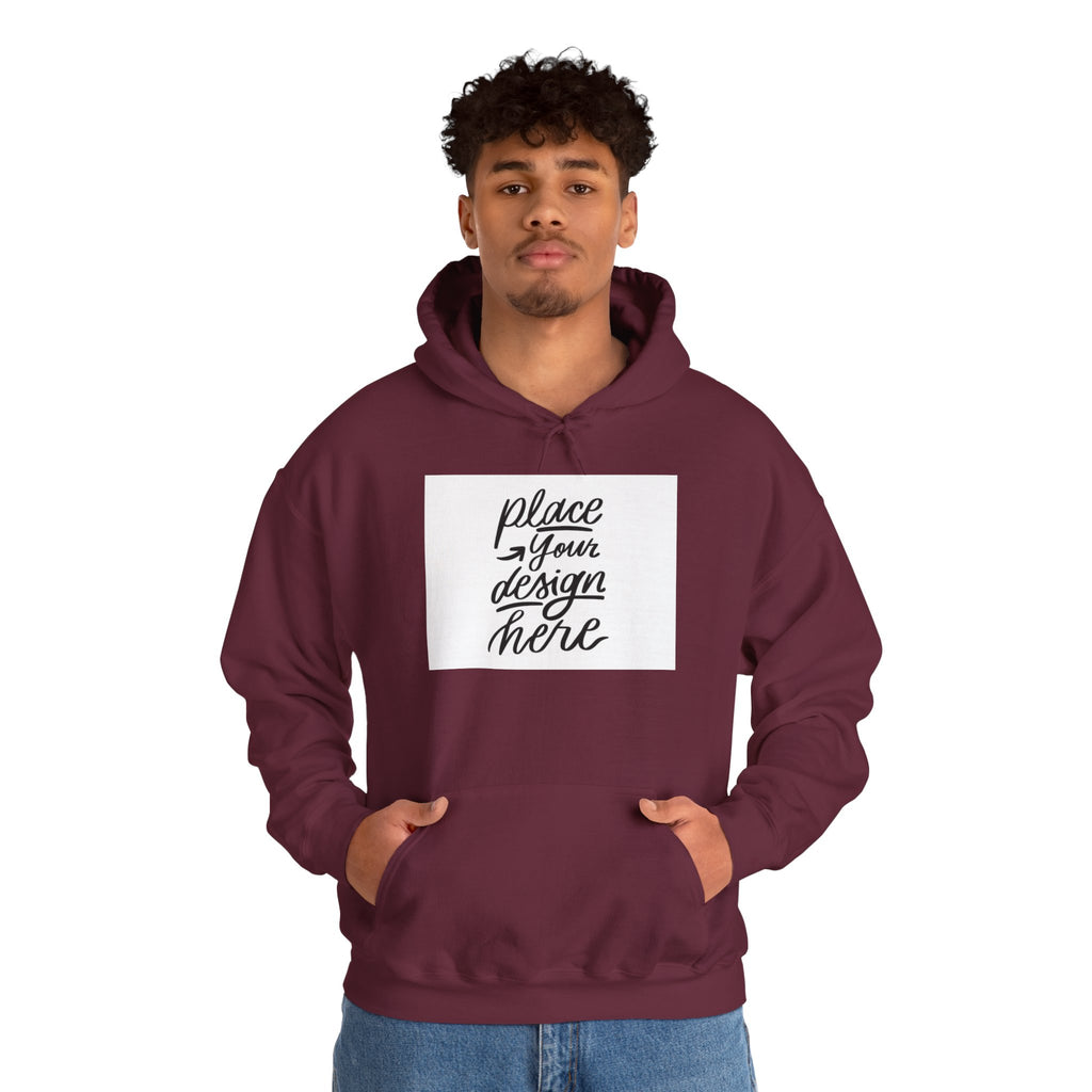 Classic Hoodie with Centered Design – 'Place Your Design Here'