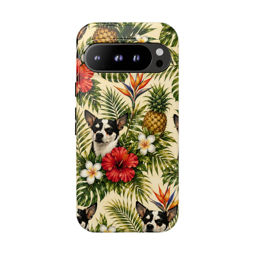 Tropical chihuahua Phone Case — Floral Pineapple Protective Tough Case