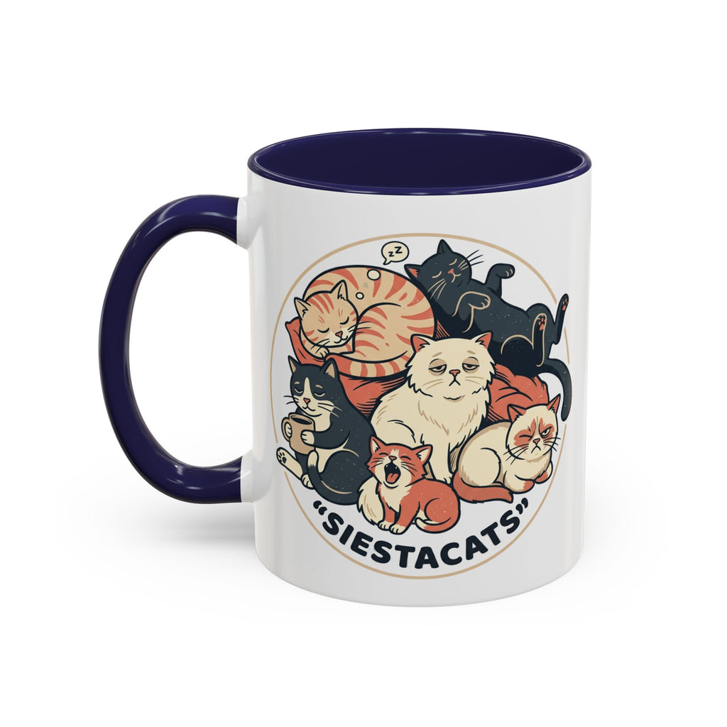 Cat Jester Accent Coffee Mug – Whimsical Vintage Cat Illustration (11/15oz)