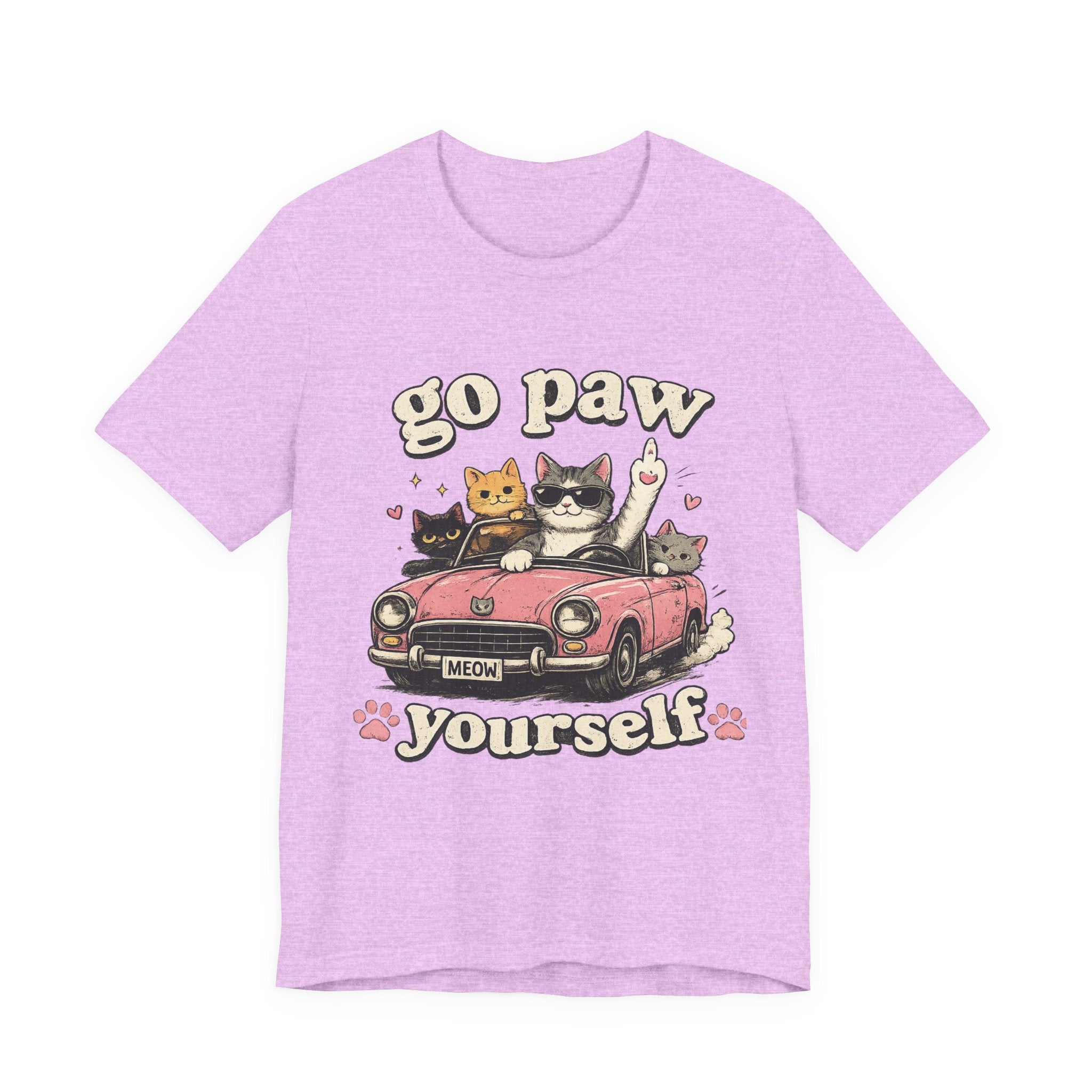 Go Paw Yourself Cat Tee – Cute Retro Cats in Convertible T‑Shirt