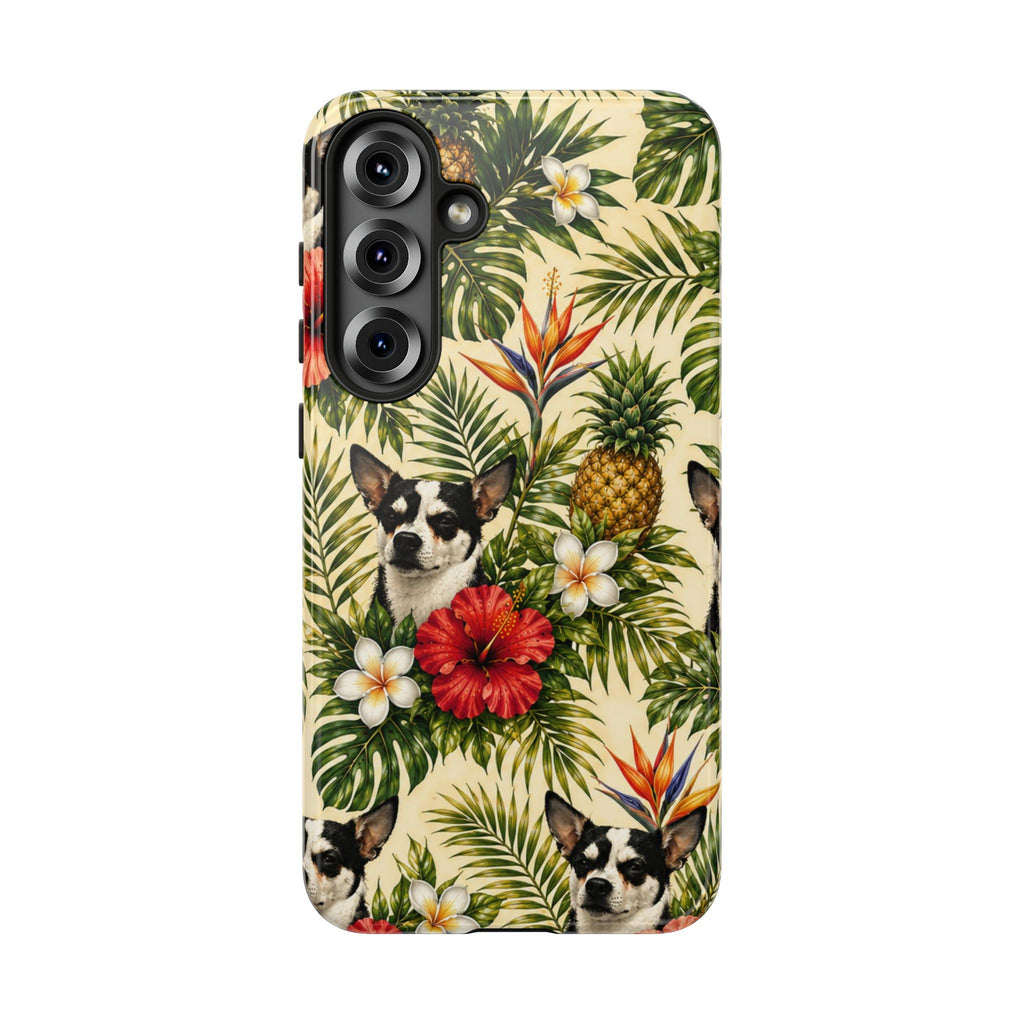 Tropical chihuahua Phone Case — Floral Pineapple Protective Tough Case