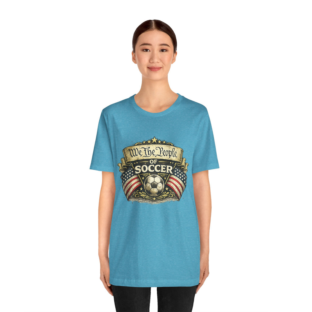 We The People of Soccer T-Shirt — American Flag Vintage Soccer Tee