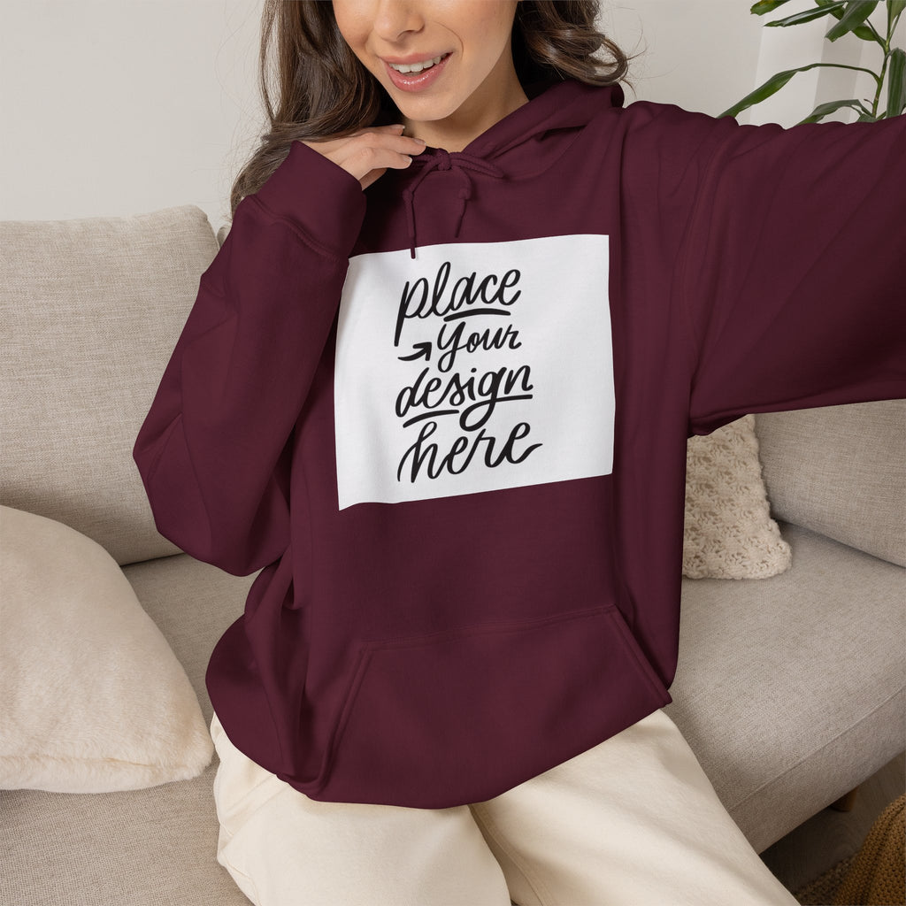 Classic Hoodie with Centered Design – 'Place Your Design Here'