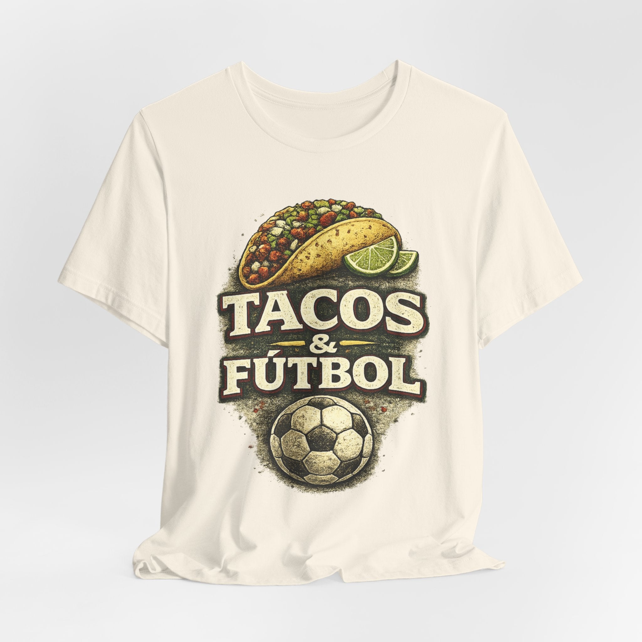T-Shirt — Tacos & Fútbol Graphic Tee — Soccer Fan Mexican Food Mashup