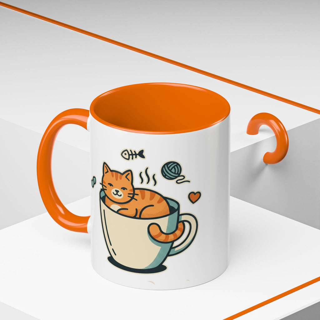 Cat in Cup Coffee Mug — Cute Cat Lover Accent Mug (11/15oz)
