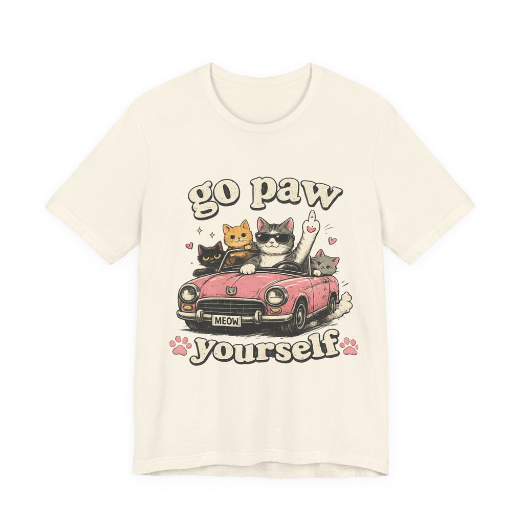 Go Paw Yourself Cat Tee – Cute Retro Cats in Convertible T‑Shirt