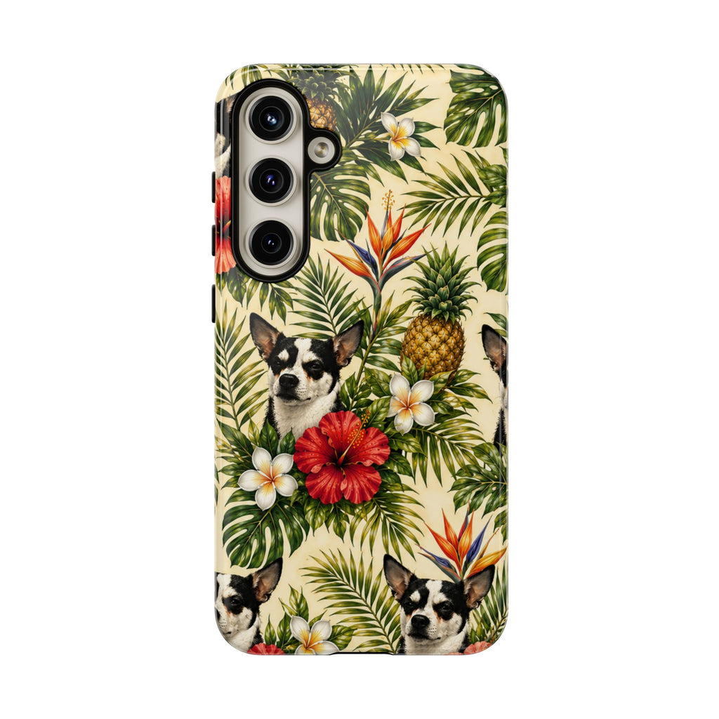 Tropical chihuahua Phone Case — Floral Pineapple Protective Tough Case
