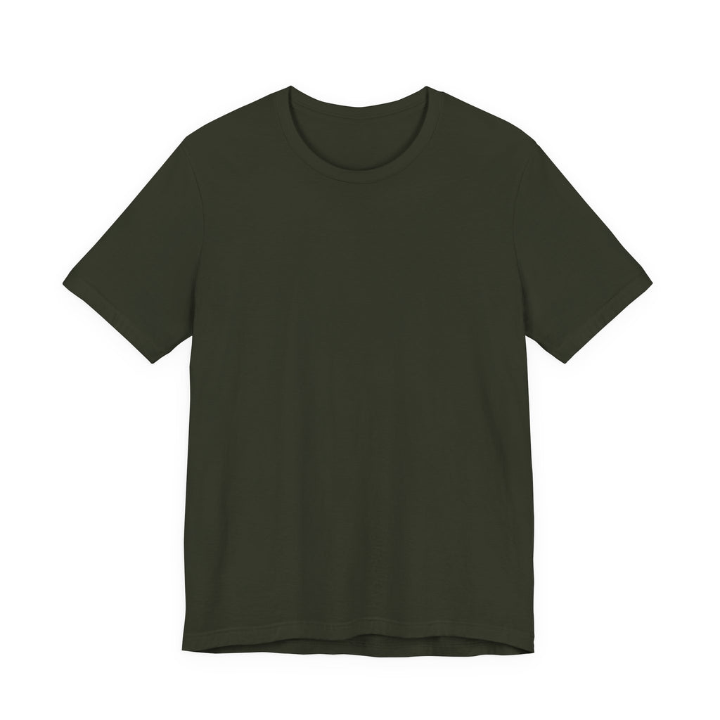 Nature Sunset Mountain Back Design T-Shirt — Scenic River & Pine Forest Graphic Tee