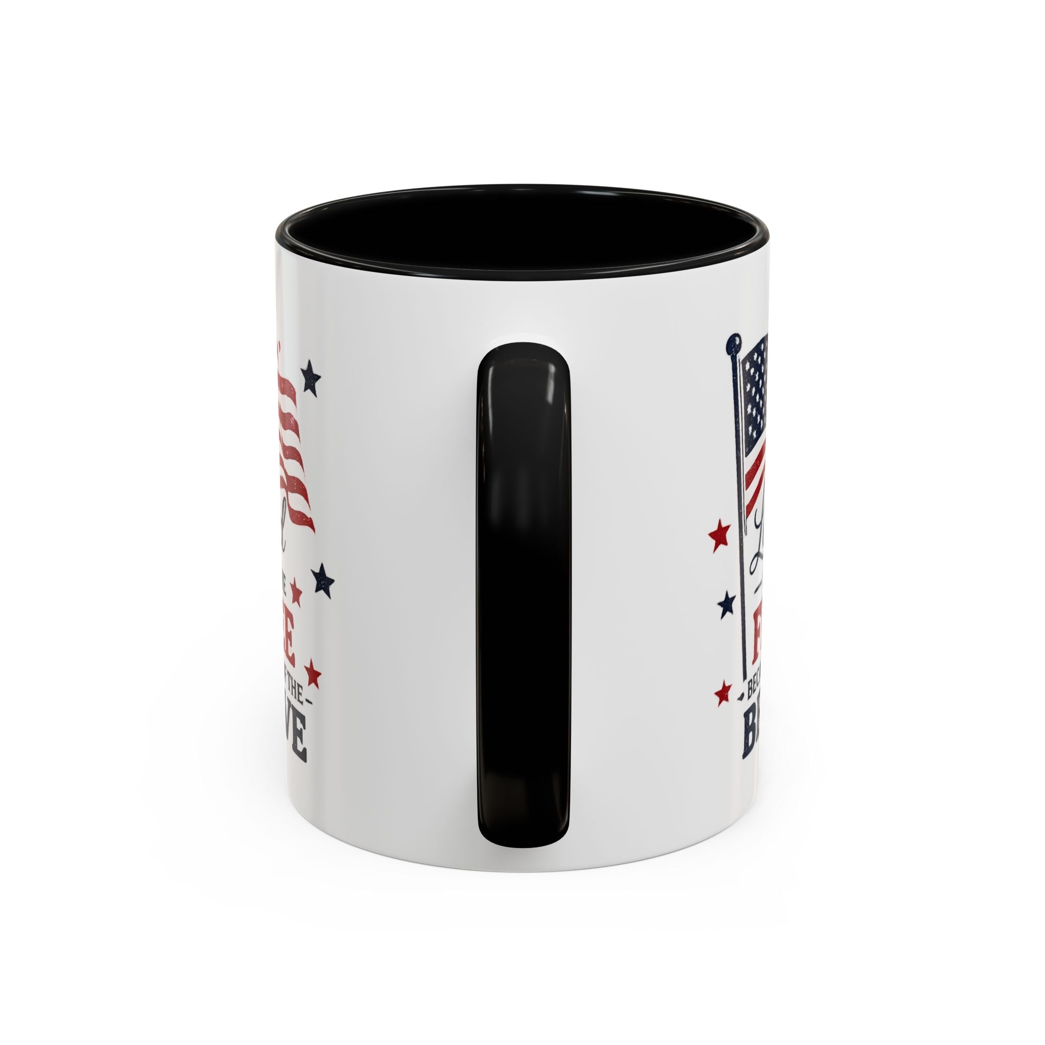 Patriotic Coffee Mug — "Land of the Free Because of the Brave" Accent Mug