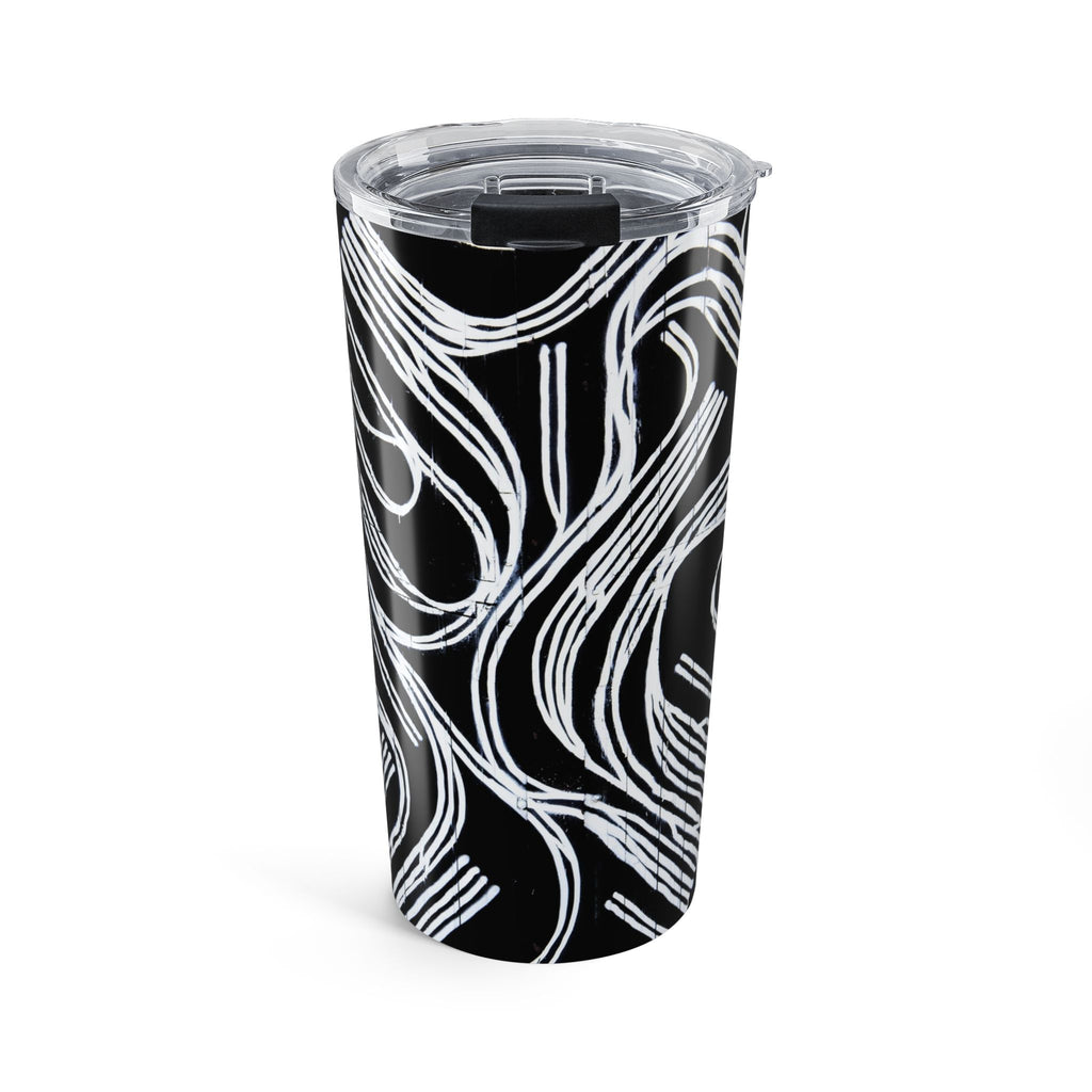 20oz Black & White Abstract Swirl Tumbler