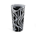 20oz Black & White Abstract Swirl Tumbler