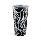 20oz Black & White Abstract Swirl Tumbler