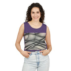 Abstract Wave Mesh Tank Top — Geometric Optical Illusion Graphic Tank
