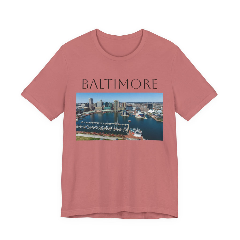 Baltimore Skyline Photo Tee — Inner Harbor Cityscape T-Shirt