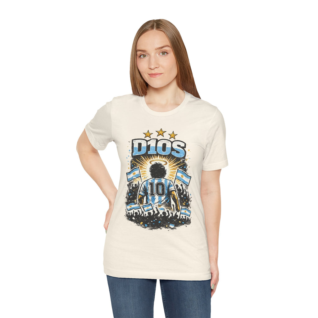 Dios 10 Argentina Soccer Tee — Maradona Tribute Football Shirt