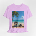 Beach Chihuahua Dog T-Shirt — Hawaiian Shirt Puppy on Tropical Shore