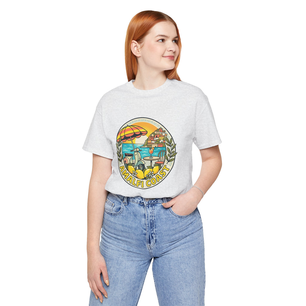 Amalfi Coast Vintage Travel Tee — Scenic Lemon & Vespa Graphic