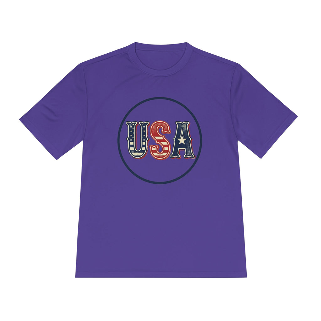USA Patriotic Tee — Retro Stars & Stripes Moisture-Wicking Shirt