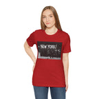 New York City Skyline Tee — Vintage Black & White 'NEW YORK!' Graphic Shirt