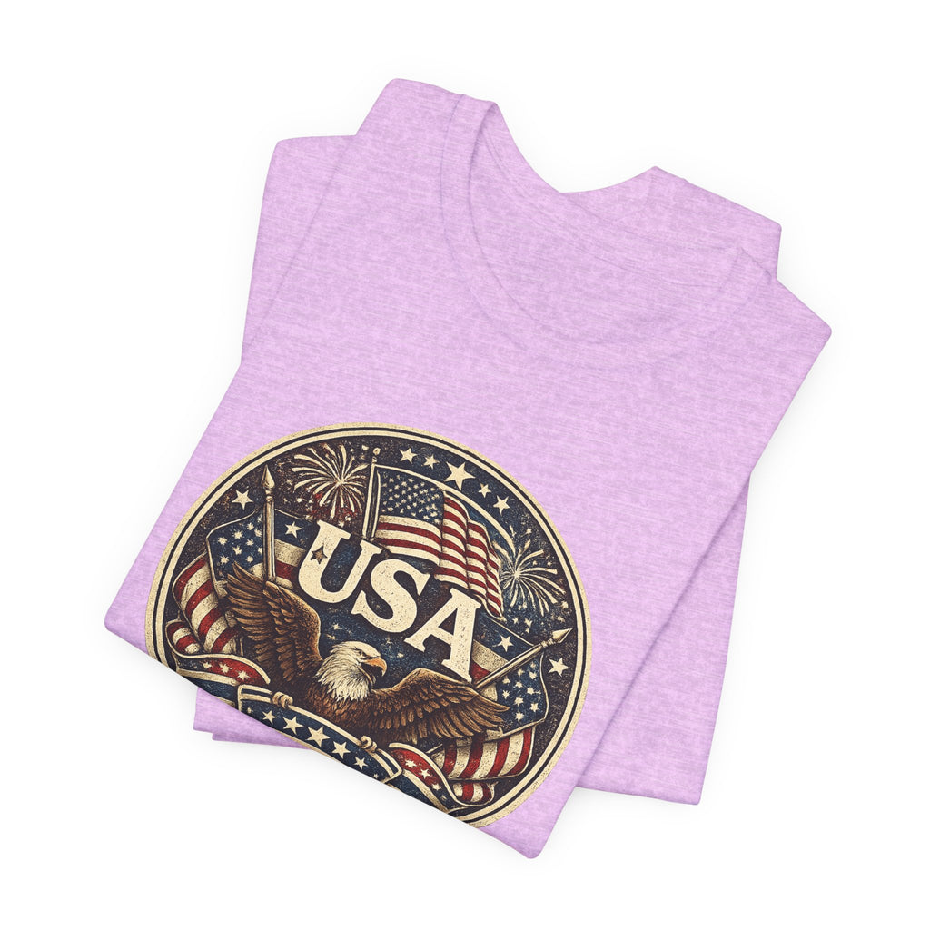 USA Eagle Vintage Patriotic T-Shirt — American Flag Graphic Tee