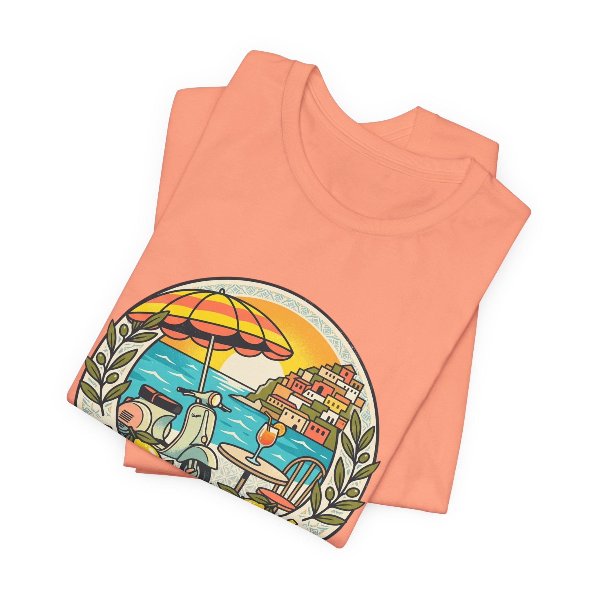 Amalfi Coast Vintage Travel Tee — Scenic Lemon & Vespa Graphic