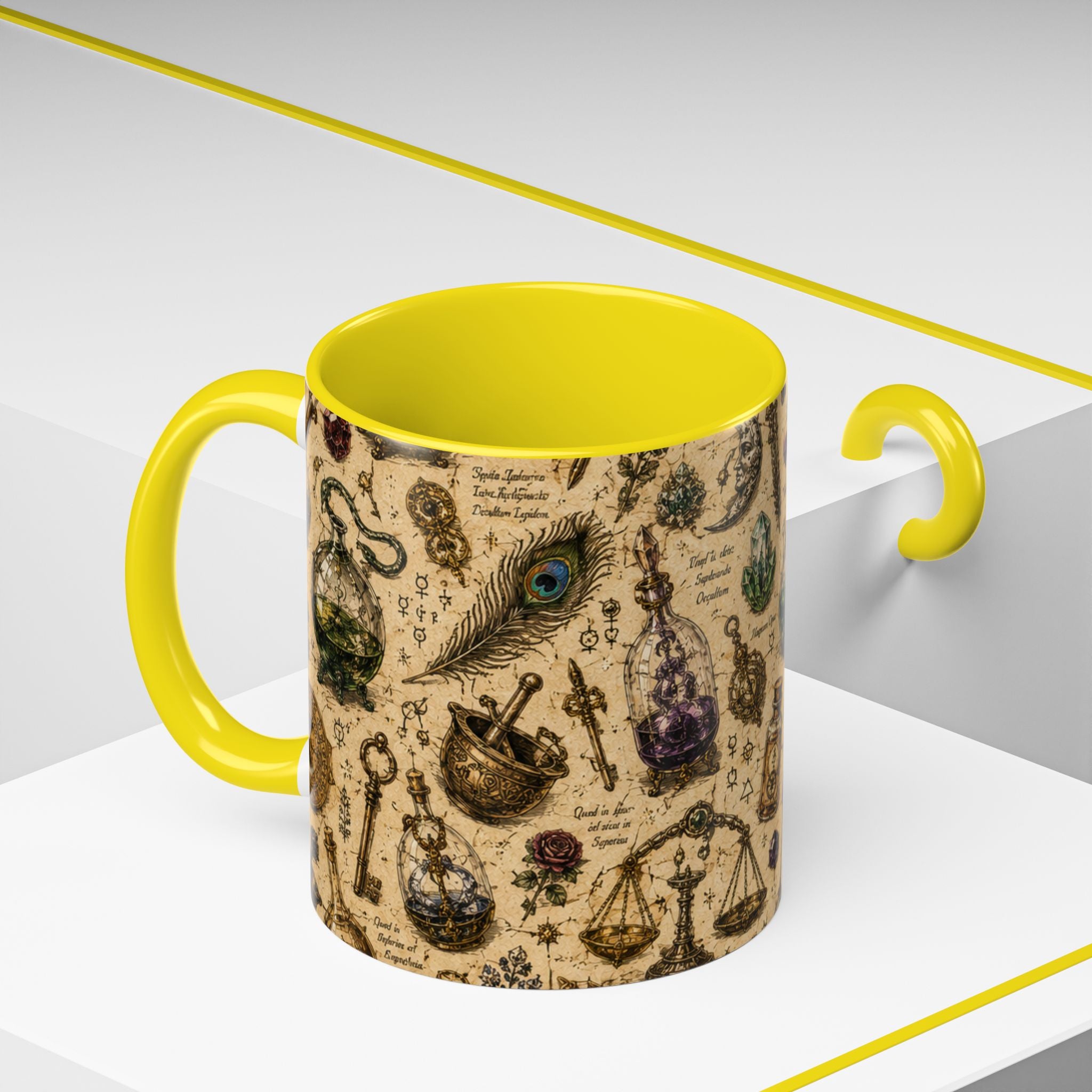 The Alchemist's Cabinet Coffee Mug — Vintage Apothecary Accent Mug (11/15 oz)