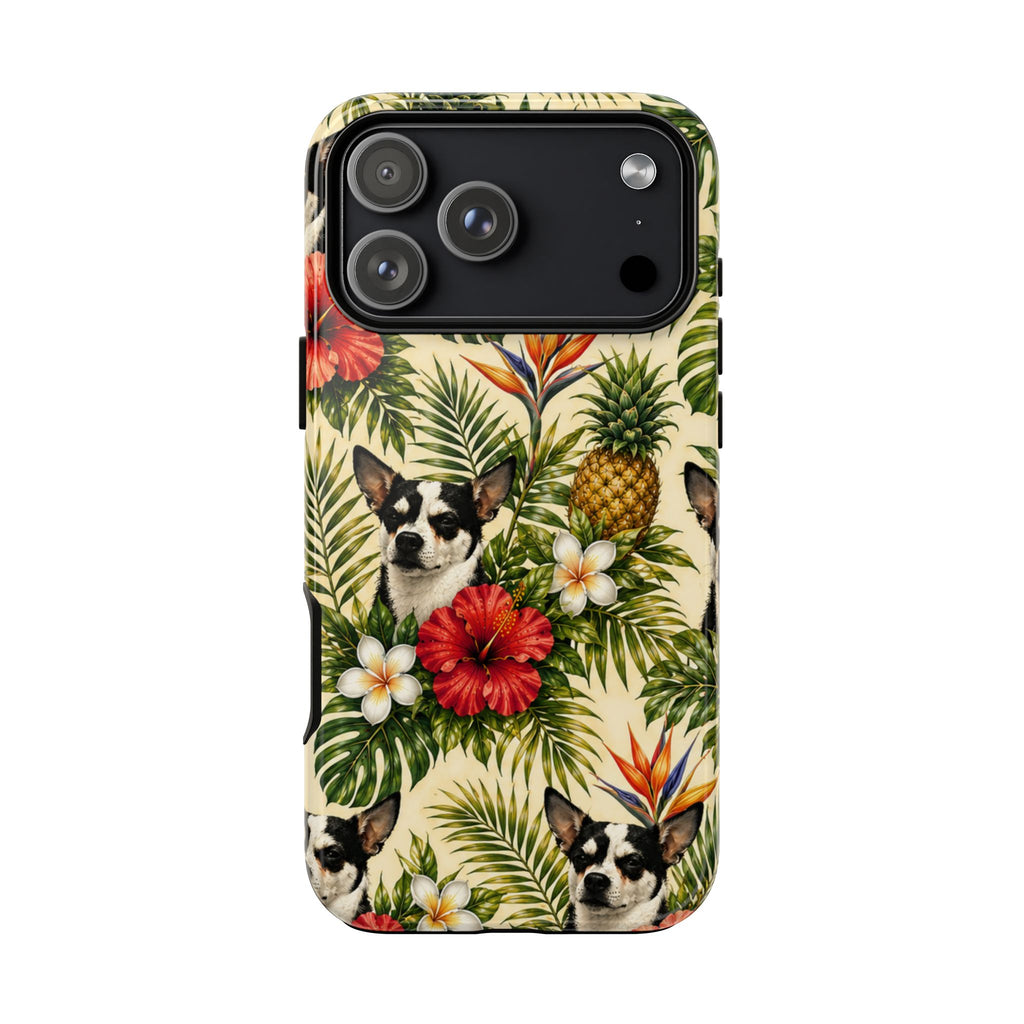 Tropical chihuahua Phone Case — Floral Pineapple Protective Tough Case