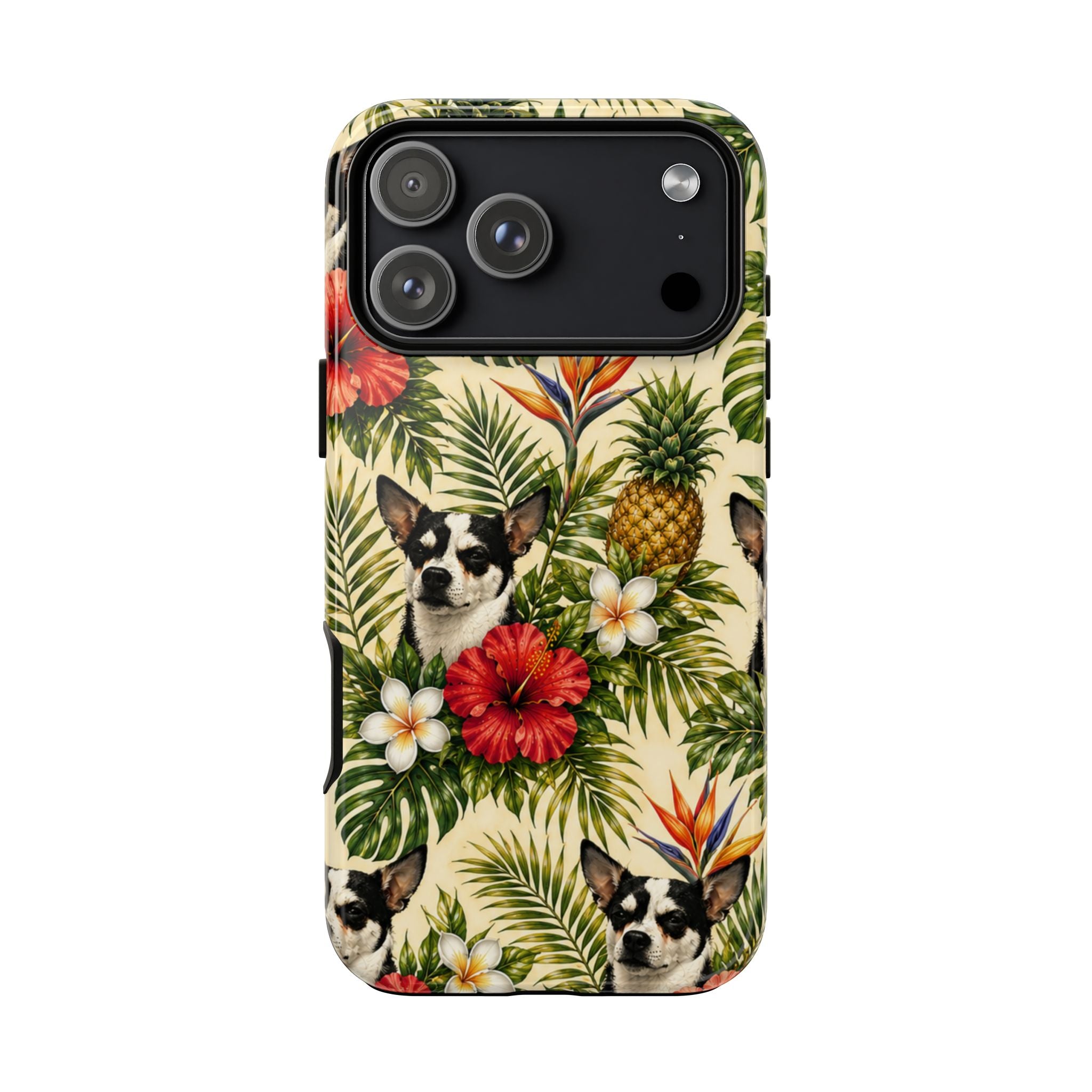 Tropical chihuahua Phone Case — Floral Pineapple Protective Tough Case