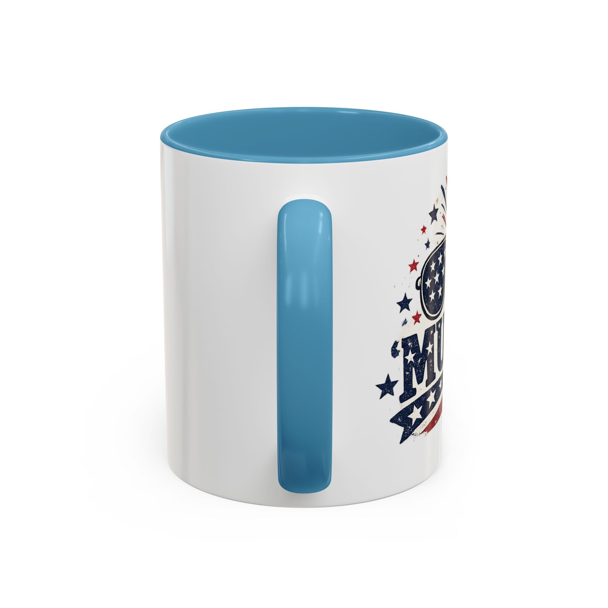 America Flag Accent Coffee Mug - Patriotic 11/15oz Tea Cup