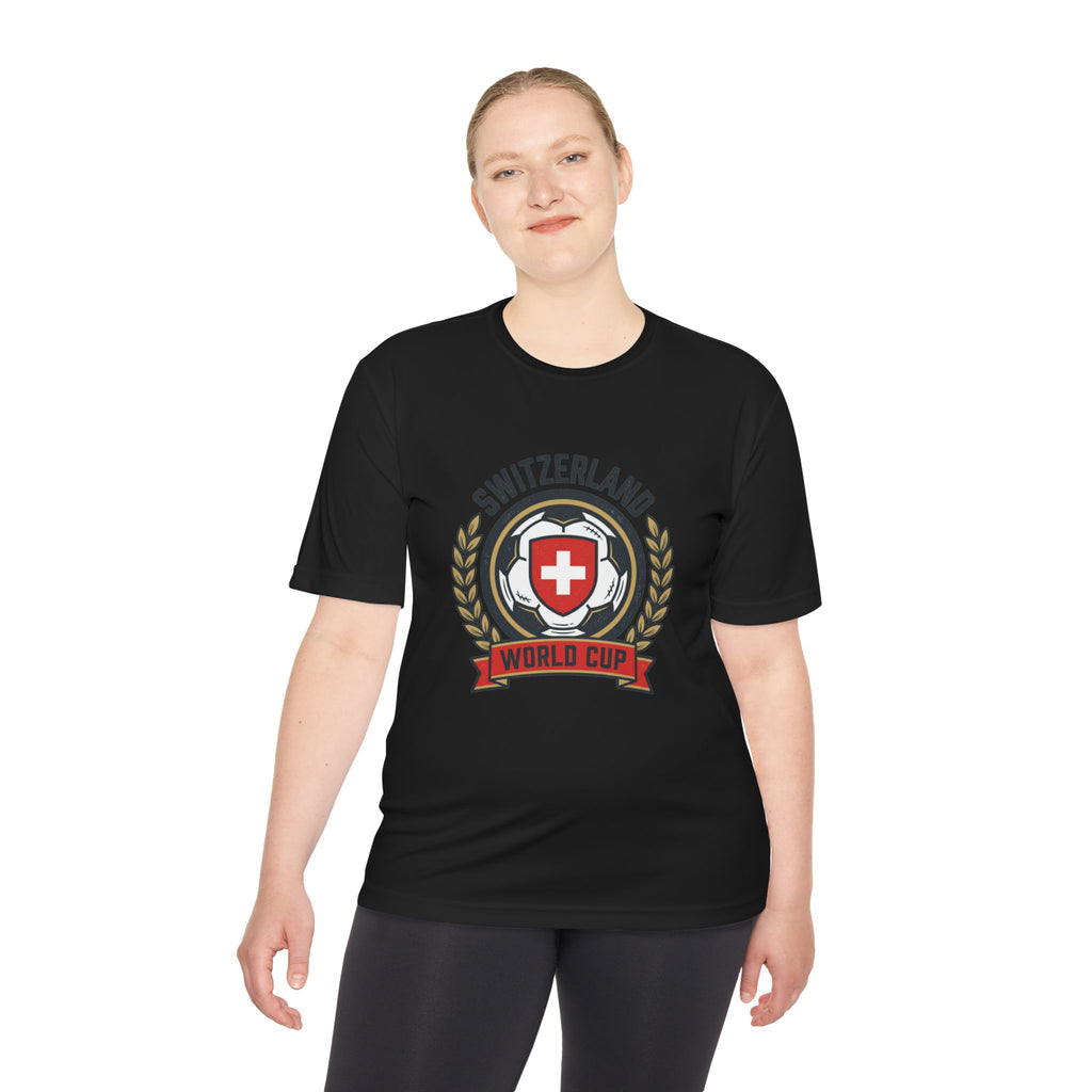 Switzerland World Cup Soccer Tee — Swiss Crest Football Fan Shirt