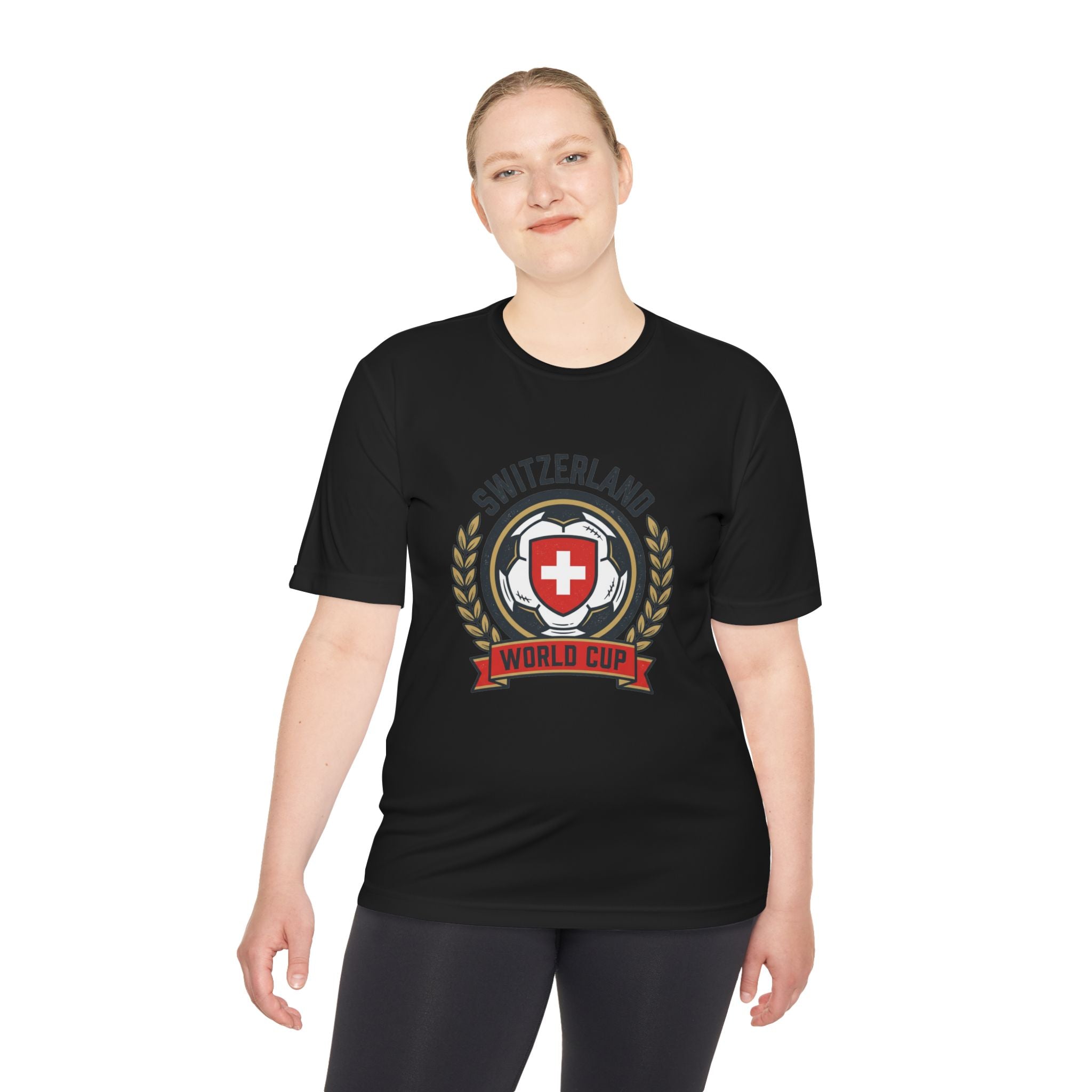 Switzerland World Cup Soccer Tee — Swiss Crest Football Fan Shirt