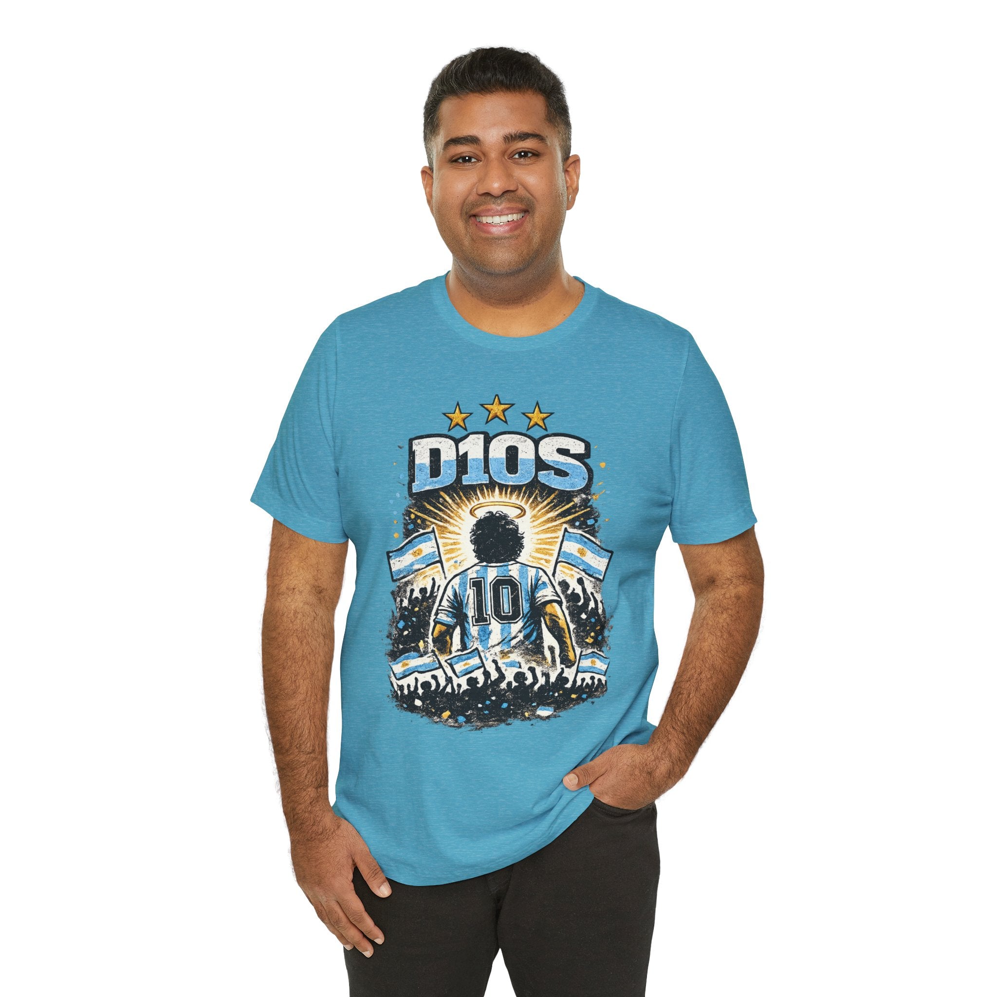 Dios 10 Argentina Soccer Tee — Maradona Tribute Football Shirt
